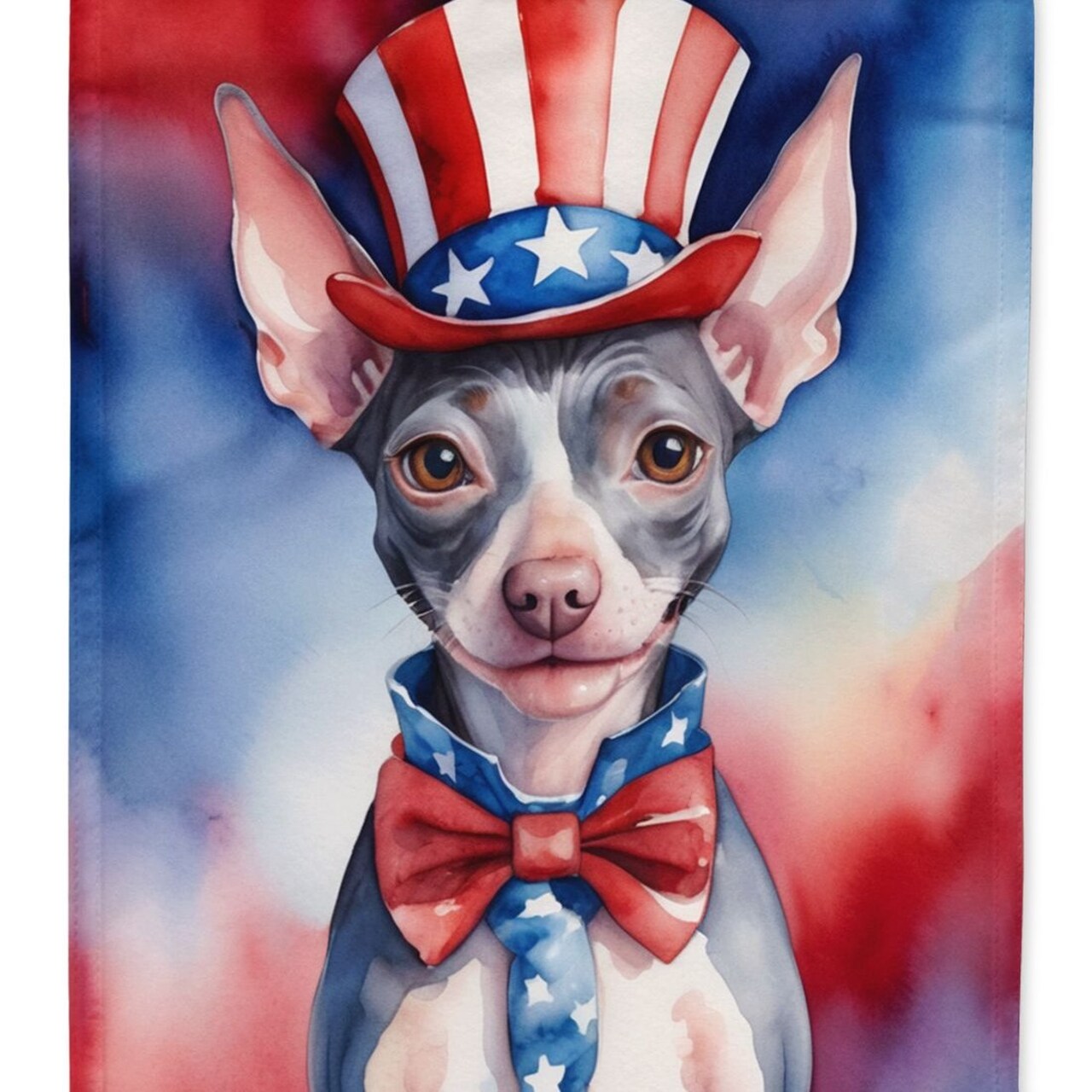 Edge Collections - 11.25" X 15.50" - Multicolor - American Hairless Terrier Patriotic American - 1 Piece